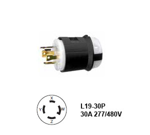 Hubbell L19-30P Twist-Lock Plug 30A/3ØY 277/480V