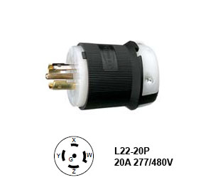 Hubbell L22-20P Twist-Lock® Plug 20A/3ØY 277/480V