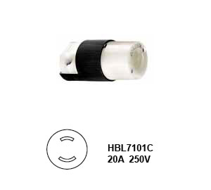 Hubbell L2-20R Twist-Lock® Connector Rated for 20A/250V