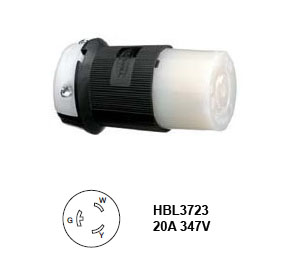 Hubbell L24-20R Twist-Lock Connector Rated for 20A/347V