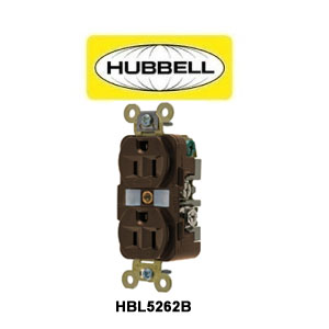 Duplex 3wire 5-15 15A Receptacle (Brown)