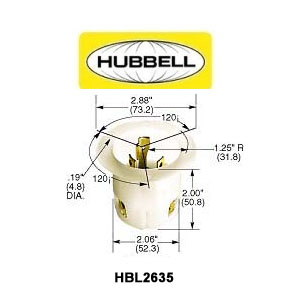 Locking Flanged Inlet L7-30 30A  3Wire