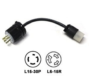 L15-30P to L6-15R Plug Adapter