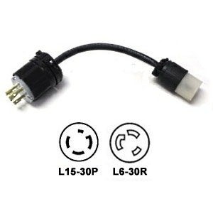 L15-30P to L6-30R Plug Adapter