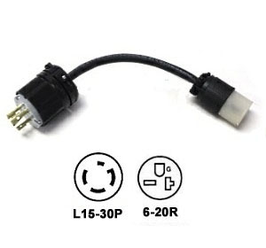 L15-30P to 6-20R Plug Adapter