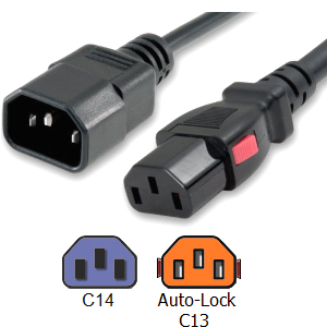 Auto-Lock IEC 320 C14 to C13 Power Cords