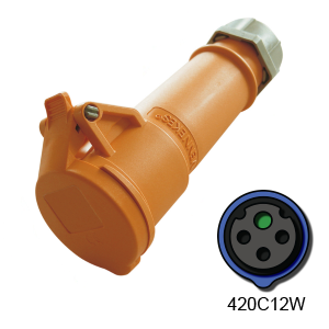 420C12W Connector -  20A, 125V or 250V 3-Pole / 4-Wire, IEC60309