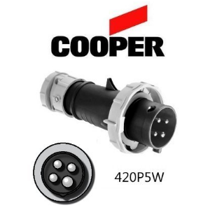 Cooper 420P5W Plug -  20A, 600V 3-Pole / 4-Wire, IEC60309