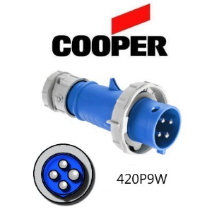 Cooper 420P9W Plug -  20A, 220V - 250V or 250V 3-Pole / 4-Wire, IEC60309