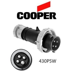 Cooper 430P5W Plug -  30A, 600V 3-Pole / 4-Wire, IEC60309