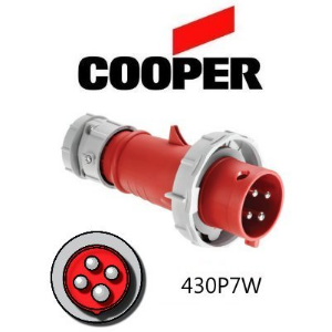 Cooper 430P7W Plug -  30A, 480V 3-Pole / 4-Wire, IEC60309