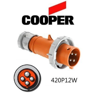 Cooper 430P12W Plug -  30A, 125V or 250V 3-Pole / 4-Wire, IEC60309