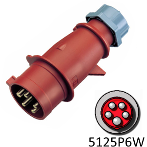 Mennekes MW5125P6W 125A, 380-415V 4-Pole Plug