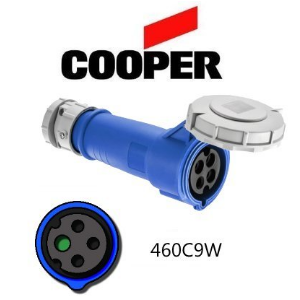 Cooper 460C9W Connector -  60A, 220V - 250V 3-Pole / 4-Wire, IEC60309