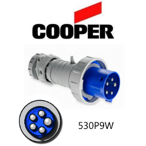 Cooper 530P9W Plug -  30A, 220V - 250V 4-Pole / 5-Wire, IEC60309