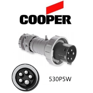 Cooper 530P5W Plug -  30A, 600V 4-Pole / 5-Wire, IEC60309