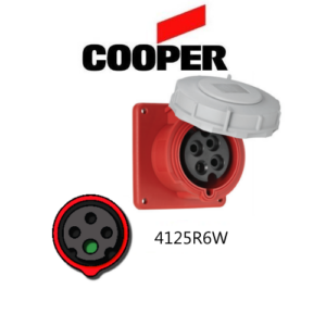 Cooper 4125R6W Outlet -  125A, 220-240V 3-Pole / 4-Wire, IEC60309