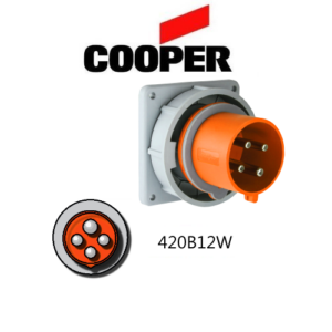 Cooper 420B12W Inlet -  20A, 125/250V 3-Pole / 4-Wire, IEC60309