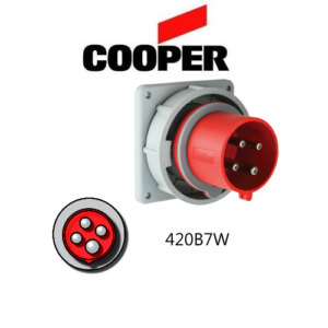 Cooper 420B7W Inlet -  20A, 480V 3-Pole / 4-Wire, IEC60309