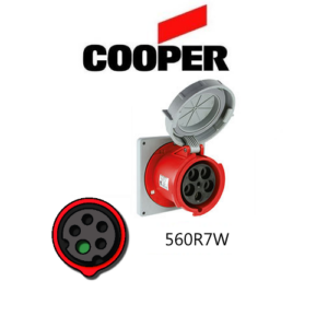 Cooper 560R7W Outlet -  60A, 480V 4-Pole / 5-Wire, IEC60309