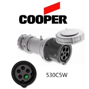 Cooper 530C5W Connector -  30A, 220V - 600V 4-Pole / 5-Wire, IEC60309