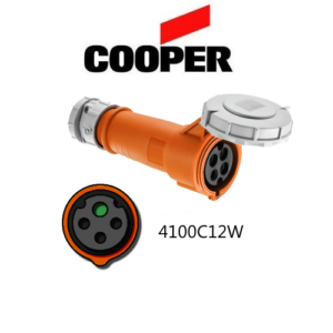 Cooper 4100C12W Connector -  100A, 125V or 250V, 3-Pole / 4-Wire, IEC60309