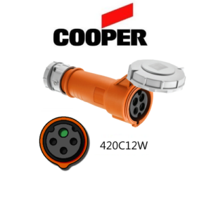 Cooper 420C12W Connector -  20A, 125V or 250V 3-Pole / 4-Wire, IEC60309