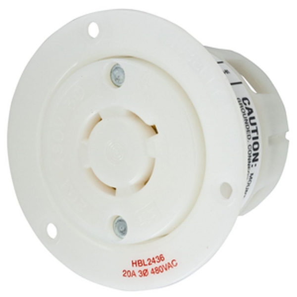 Hubbell L16-20R Twist-Lock® Flanged Outlet Rated for 20A/3Ø 480V