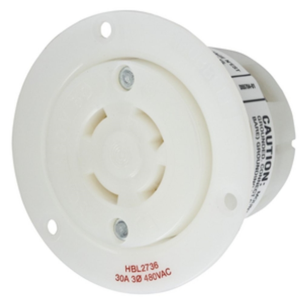 Hubbell L16-30R Twist-Lock® Flanged Outlet Rated for 30A/3Ø 480V