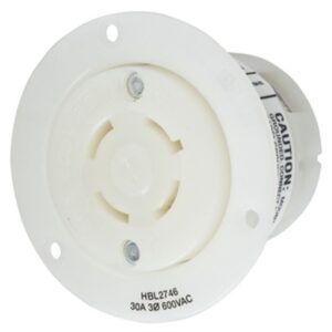 Hubbell L17-30R Twist-Lock® Flanged Outlet Rated for 30A/3Ø 600V