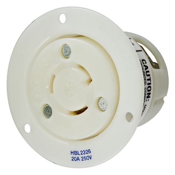 Hubbell L6-20R Twist-Lock® Flanged Outlet Rated for 20A/250V