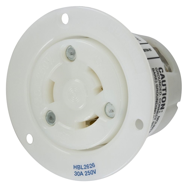 Hubbell L6-30R Twist-Lock® Flanged Female Outlet Rated for 30A/250V