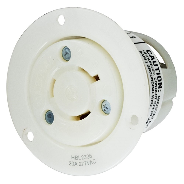 Hubbell L7-20R Twist-Lock® Flanged Outlet Rated for 20A/277V