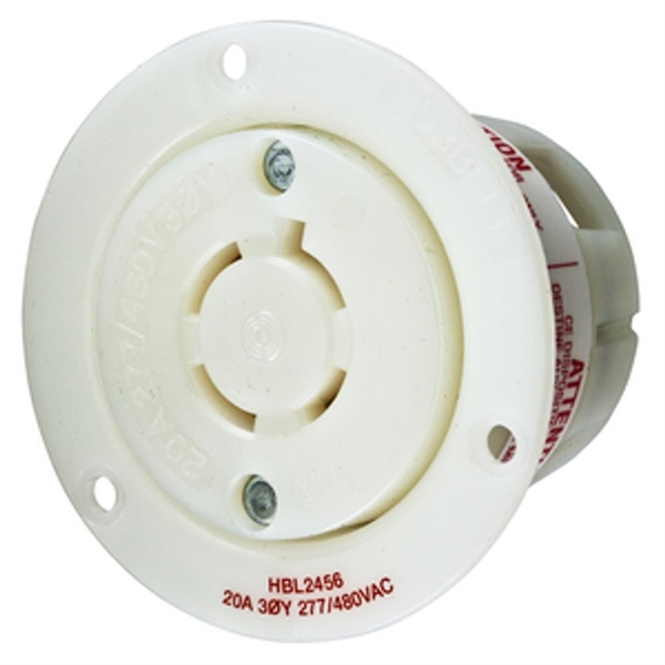 Hubbell L19-20R Twist-Lock® Flanged Outlet Rated for 20A/3ØY 277/480V