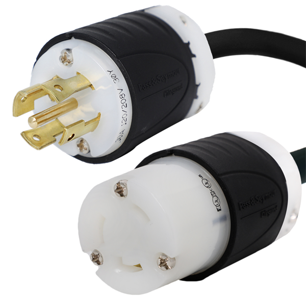 L21-30P to L6-30R Plug Adapter Power Cord