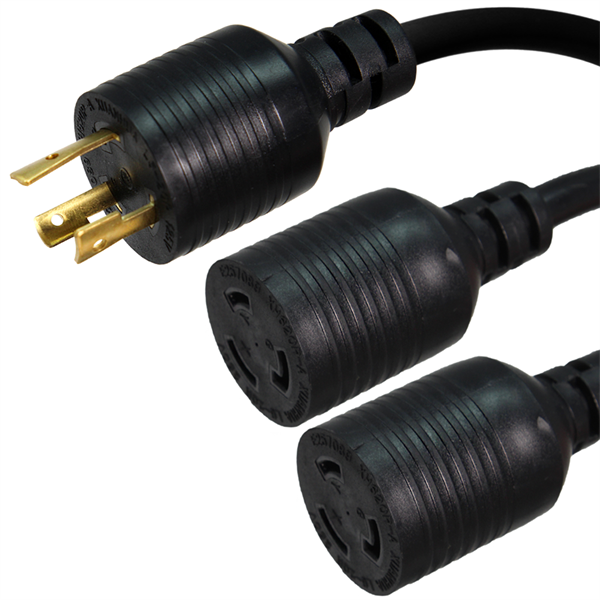 L5-20P to 2 x L5-20R Splitter Power Cords