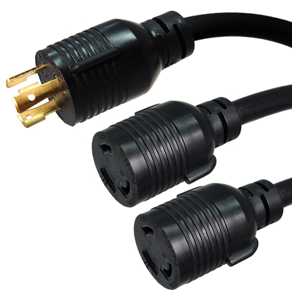 L5-30P to 2 x L5-30R Splitter Power Cords