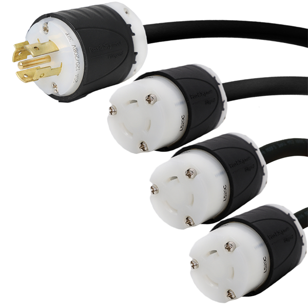 L21-20P to 3x L5-20R Splitter Power Cords