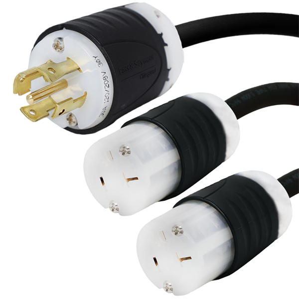 L21-30P to 2x 5-20R Splitter Power Cords