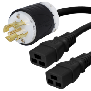 L21-30P to 2x C19 Splitter Power Cords