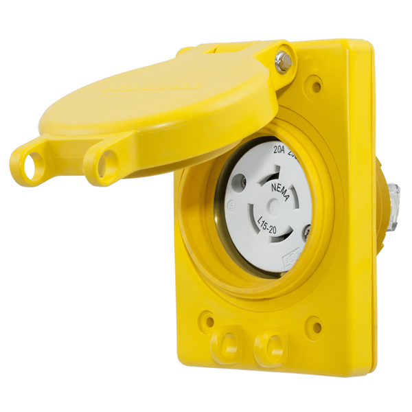 Hubbell HBL67W75 L15-20R Weather Resistant Twist-Lock® Receptacle, 20A, 3Ø, 250V