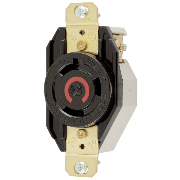 Hubbell HBL2640 L8-30R Twist-Lock® Receptacle Rated for 30A/480V