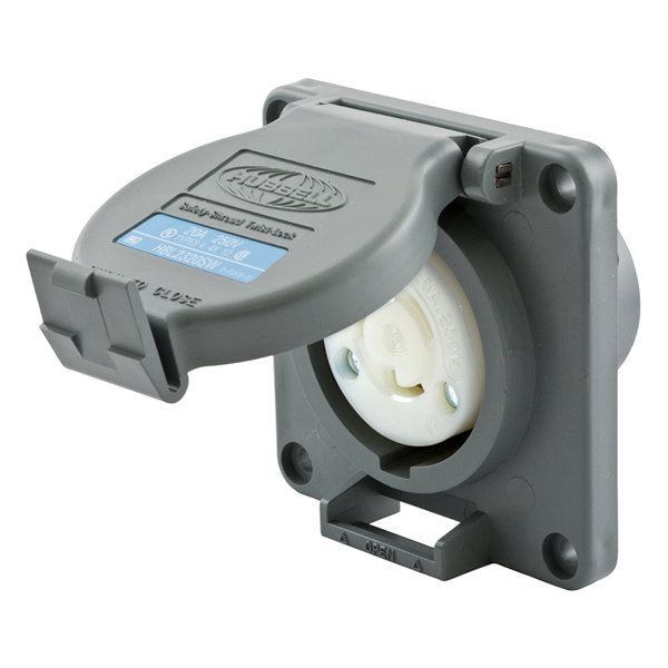 Hubbell L6-20R Shrouded Watertight Receptacle, 20A, 250V