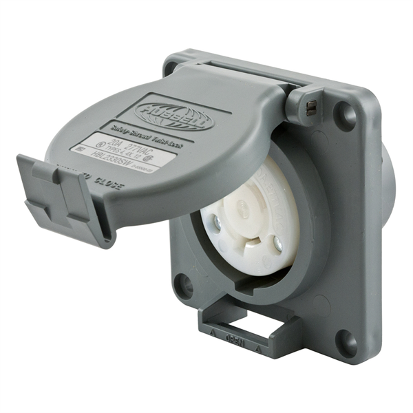 Hubbell L7-20R Shrouded Watertight Receptacle, 20A, 277V