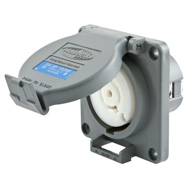 Hubbell L21-20R Shrouded Watertight Receptacle, 20A, 3ØY, 120/208V