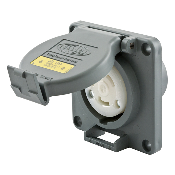 Hubbell L5-30R Shrouded Watertight Receptacle, 30A, 125V