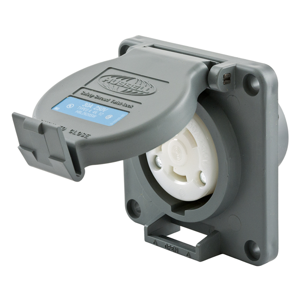 Hubbell L6-30R Shrouded Watertight Receptacle, 30A, 250V