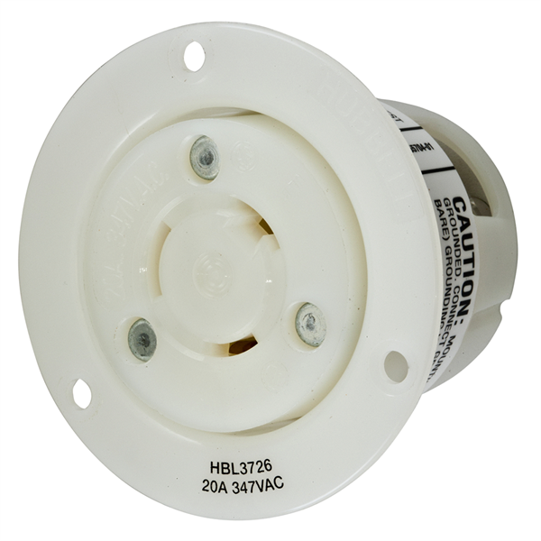 Hubbell L24-20R Twist-Lock® Flanged Outlet Rated for 20A/347V