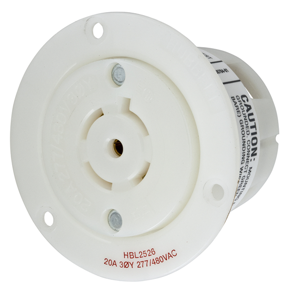 Hubbell L22-20R Twist-Lock® Flanged Outlet Rated for 20A/3ØY 277/480V