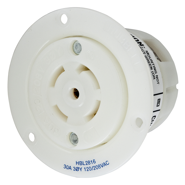 Hubbell L21-30R Twist-Lock® Flanged Outlet Rated for 30A/3ØY 120/208V